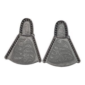 New Shimmer Enamel Earrings Hematite Tone Gray - 8N